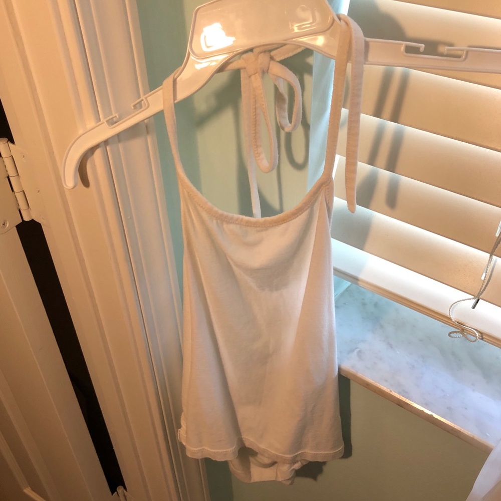 White halter crop top